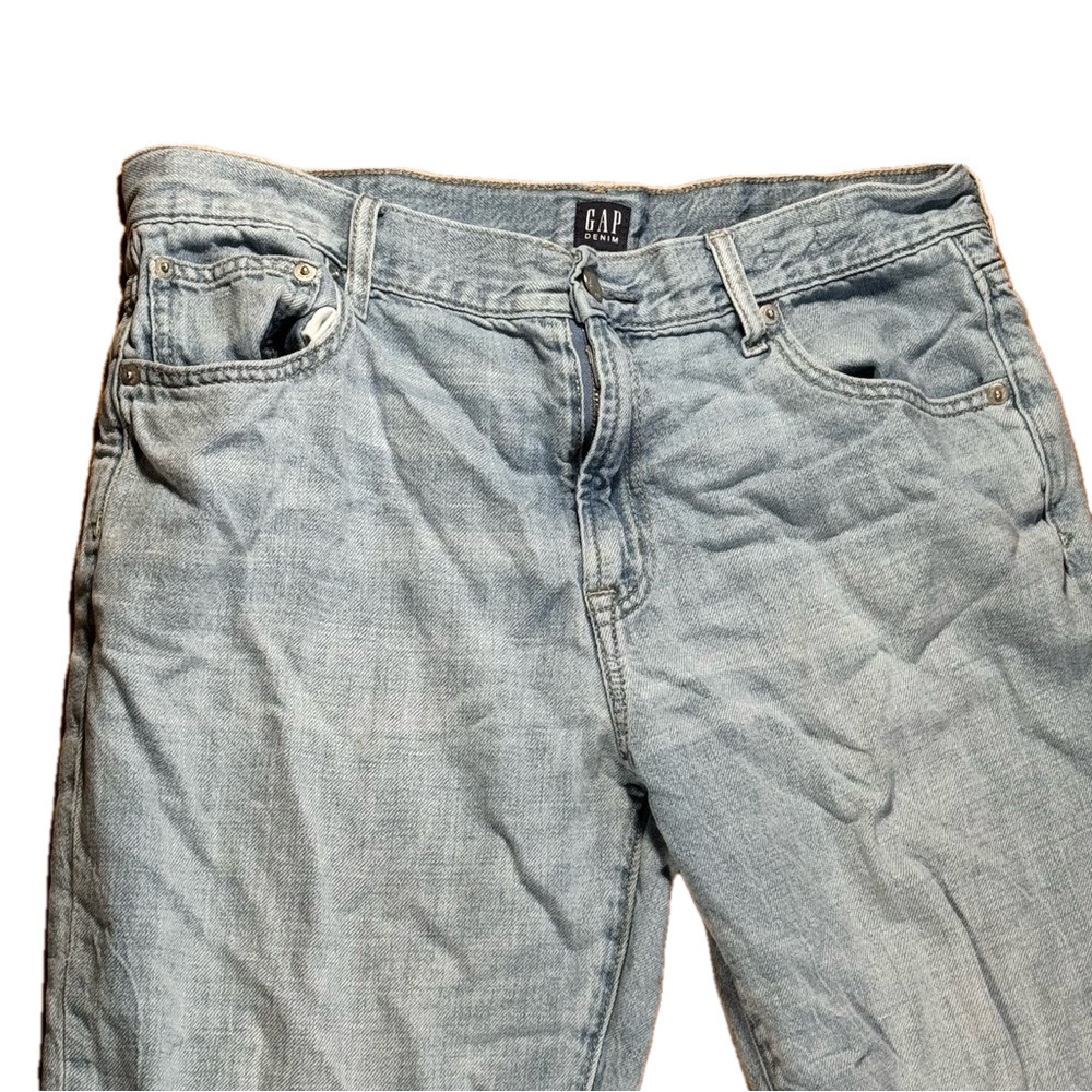 GAP Blue Boyfriend Jeans Relaxed Fit Distressed - Picture 3 of 6